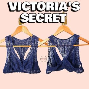Victorias Secret Lace Bralette Blue Medium